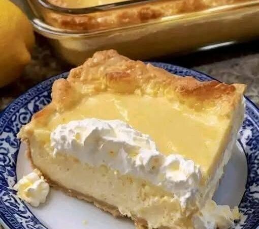 Lemon Cream Cheese Dump Cake with golden topping and creamy lemon filling.